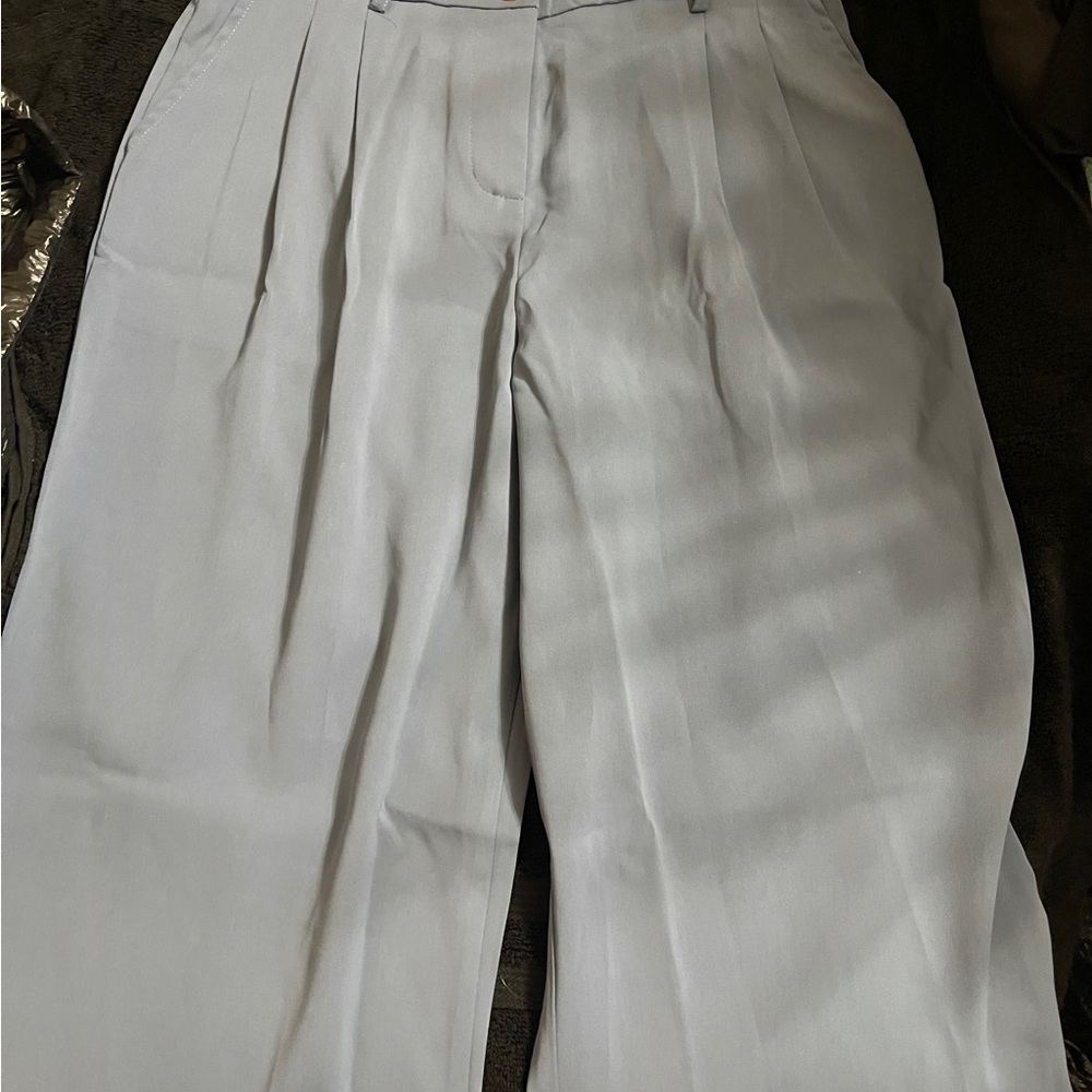 Elegant Light Blue Pleated Trousers (NEVER WORN)